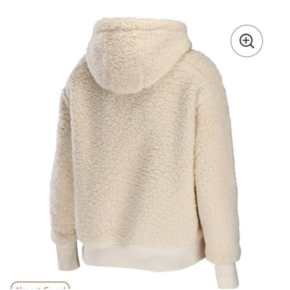 Boston Bruins WEAR by Erin Andrews Women's Sherpa Quarter-Zip Hoodie - Cream xl - Picture 3 of 7